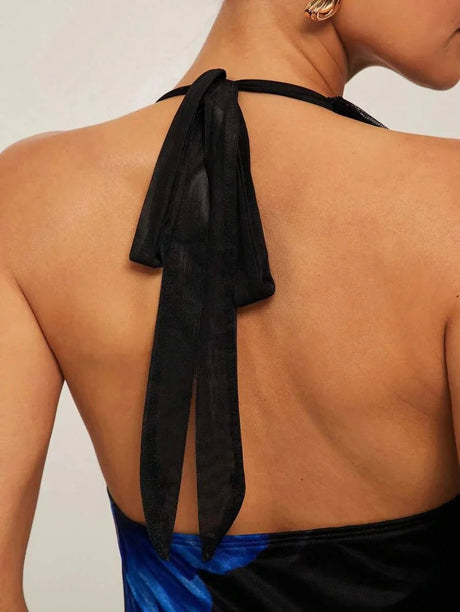 Giuditta Maxi Dress - Halter Neckline - Mermaid Hem - Bodycon Fit - Backless Design