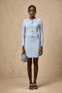 Giuliana Cardigan & Skirt - Knitted Jacquard Design - Tone Buttons - Ribbed Hem - Front Button Fastening
