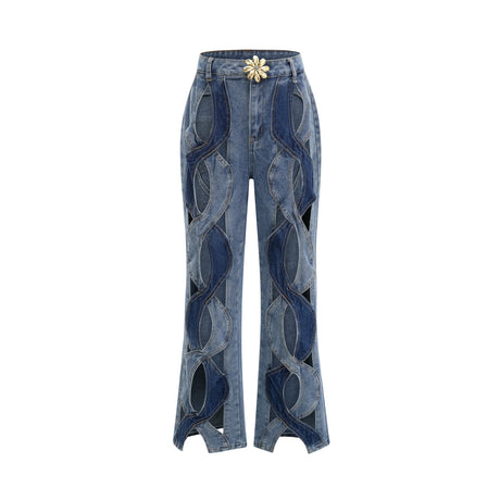 Giuliana Jeans - High Waist Design - Cut - Out Detail - Panel Detailing - Belt Loops