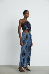 Giuliana Jeans - High Waist Design - Cut - Out Detail - Panel Detailing - Belt Loops