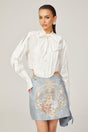Giulietta Shirt - Scarf Collar - Long Sleeves - Pleated Design - Button Fastening