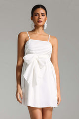 Giulietta White Bowknot Mini Dress