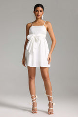 Giulietta White Bowknot Mini Dress