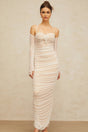 Giuseppina Maxi Dress White Tulle Ruched Bustier Lacyness