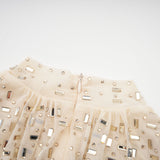 Gloria Mini Dress - Long Sleeves - Crystal Embellishment - Draped Design - Rear Zip Fastening