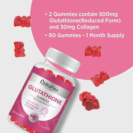 Glutathione Collagen Glow Gummies – Vegan Skin Brightening & Hydration