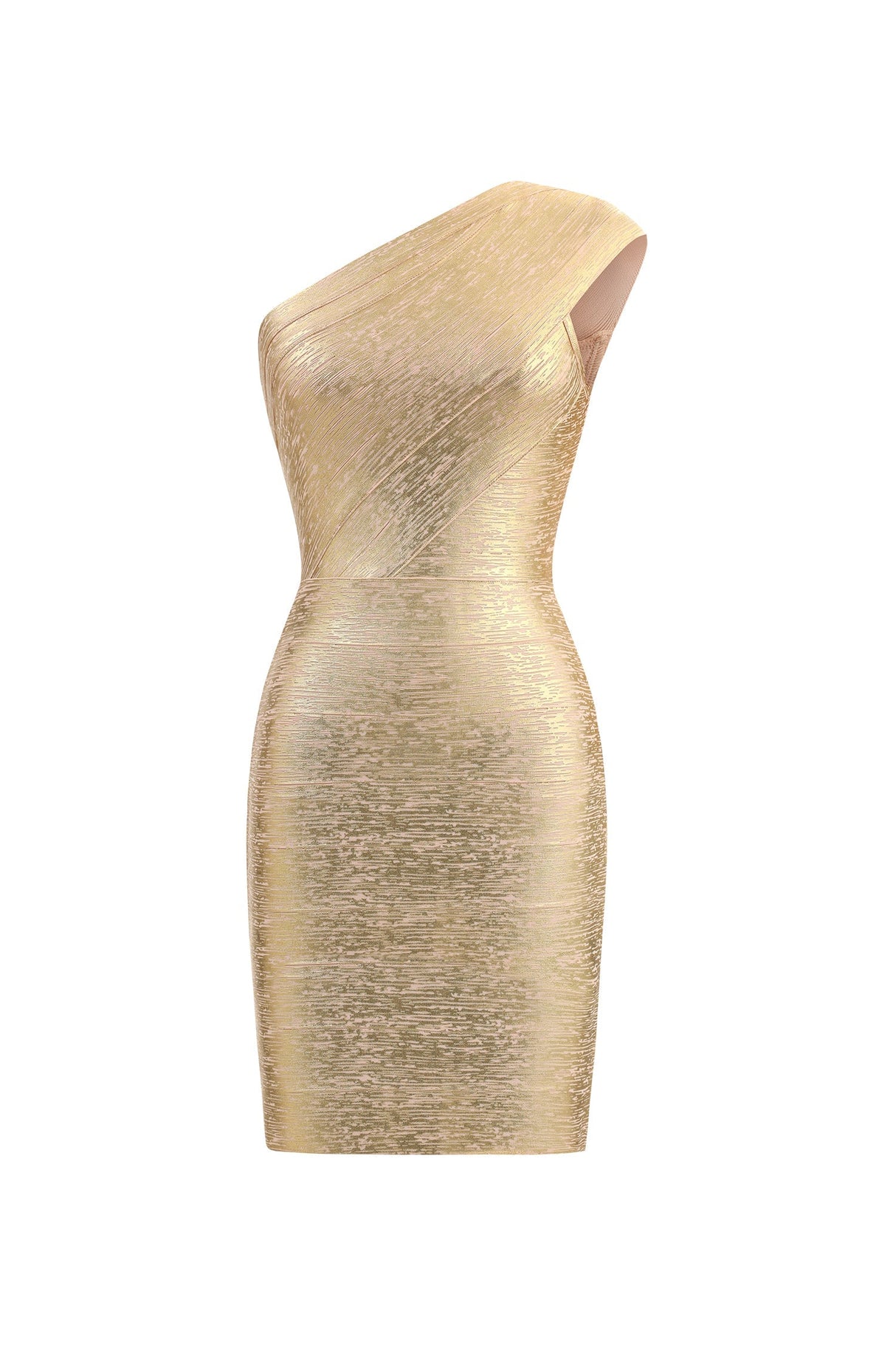 Adelaide wearing Gold Lika Metallic Mini Cocktail Dress