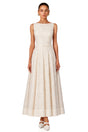 Golnar White Sleeveless Floral Lace Maxi Dress