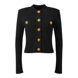 Grace Cardigan - Tailored Fit - Textured Design - Light With Accents - Elegant Button - Up Style - Decorative Gold Buttons