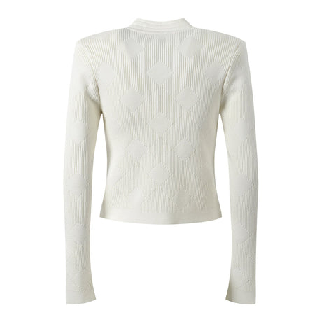 Grace Cardigan - Tailored Fit - Textured Design - Light With Accents - Elegant Button - Up Style - Decorative Gold Buttons