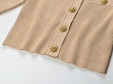 Grace Cardigan - Tailored Fit - Textured Design - Light With Accents - Elegant Button - Up Style - Decorative Gold Buttons