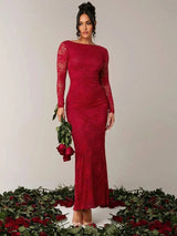 Grace Maxi Dress - Mermaid Silhouette - High Waist - Backless Design - Elegant Style