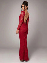 Grace Maxi Dress - Mermaid Silhouette - High Waist - Backless Design - Elegant Style