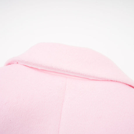 Grazia Overcoat - Pink Faux - Fur Crystal Embellishment Rear Slit