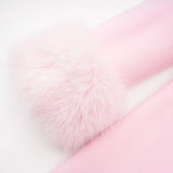 Grazia Overcoat - Pink Faux - Fur Crystal Embellishment Rear Slit