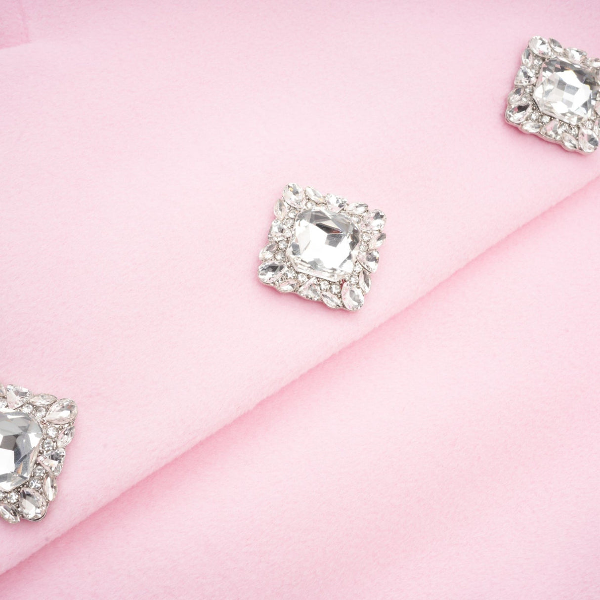 Grazia Overcoat - Pink Faux - Fur Crystal Embellishment Rear Slit