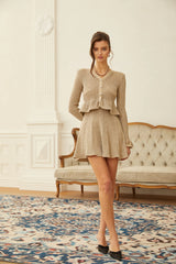 Grażyna Gold Lurex Knit Mini Dress