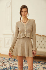 Grażyna Gold Lurex Knit Mini Dress