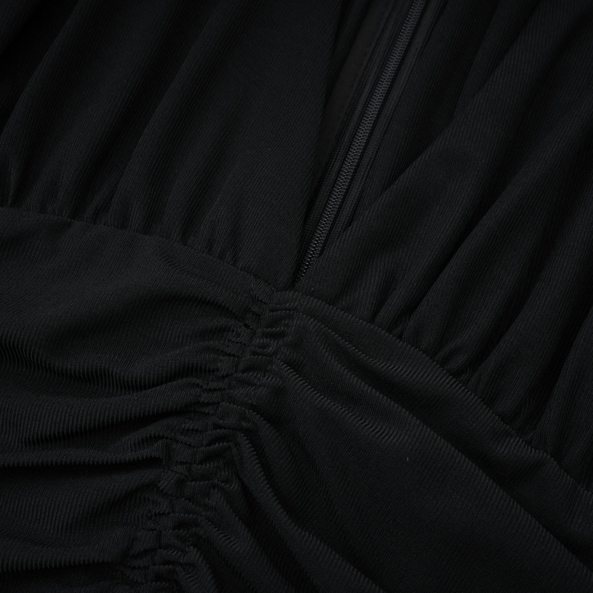 Greta Black Ruched Sheer Mesh Maxi Dress