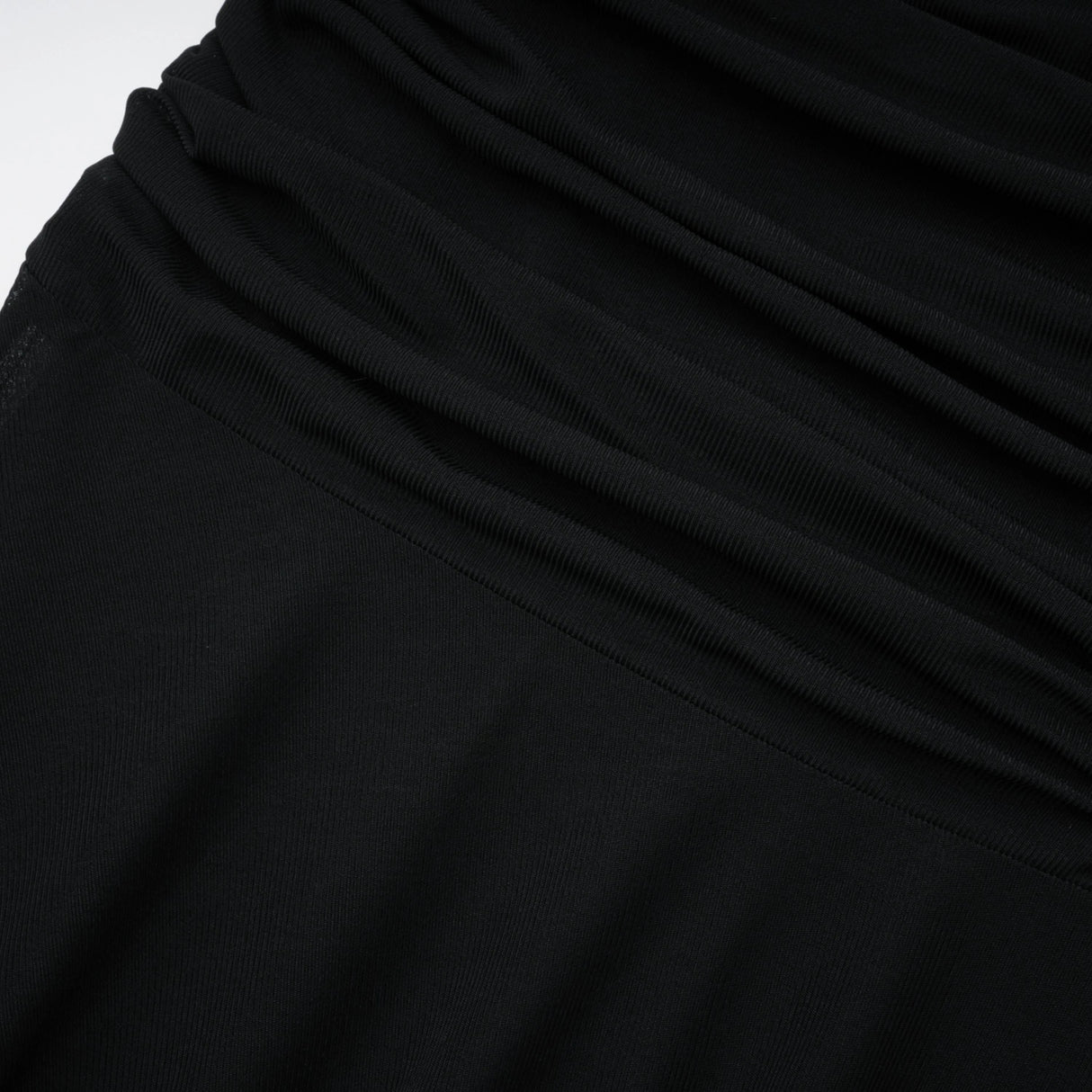 Greta Black Ruched Sheer Mesh Maxi Dress