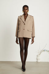 Greta Blazer - Notched Lapels - Detachable Front Panel - Separate Rear Collar - Buttoned Cuffs