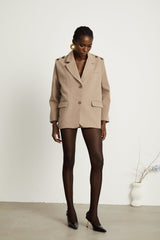 Greta Blazer - Notched Lapels - Detachable Front Panel - Separate Rear Collar - Buttoned Cuffs