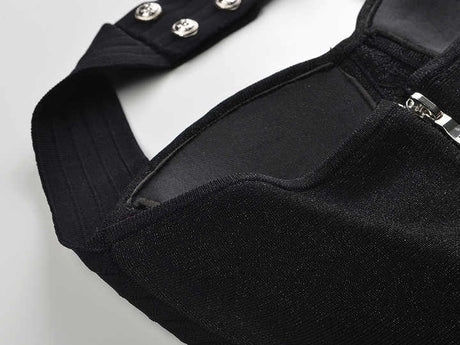 Greta Dress - a - Line Silhouette - Halter Neckline - Floral Embellishment - Tailored Waist Accentuation - Chic Silhouette