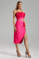 Greta Pink Floral Asymmetrical Hemline Dress