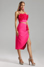 Greta Pink Floral Asymmetrical Hemline Dress