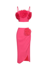 Greta Pink Floral Asymmetrical Hemline Dress