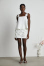 Greta Skirt & Top Set - Square Neck - Sleeveless - Faux - floral embellishment - Thigh length