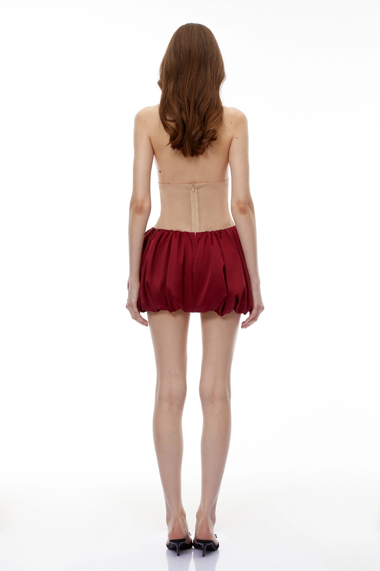 Griselda Red Halterneck Embellished Bubble Mini Dress