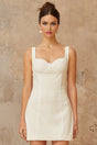 Guendalina Mini Dress White Faux - Pearl Embellished