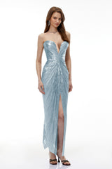 Guillermo Blue OffShoulder Maxi Dress