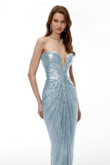 Guillermo Blue OffShoulder Maxi Dress