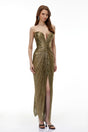 Guillermo Gold OffShoulder Maxi Dress