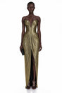 Guillermo Gold OffShoulder Maxi Dress