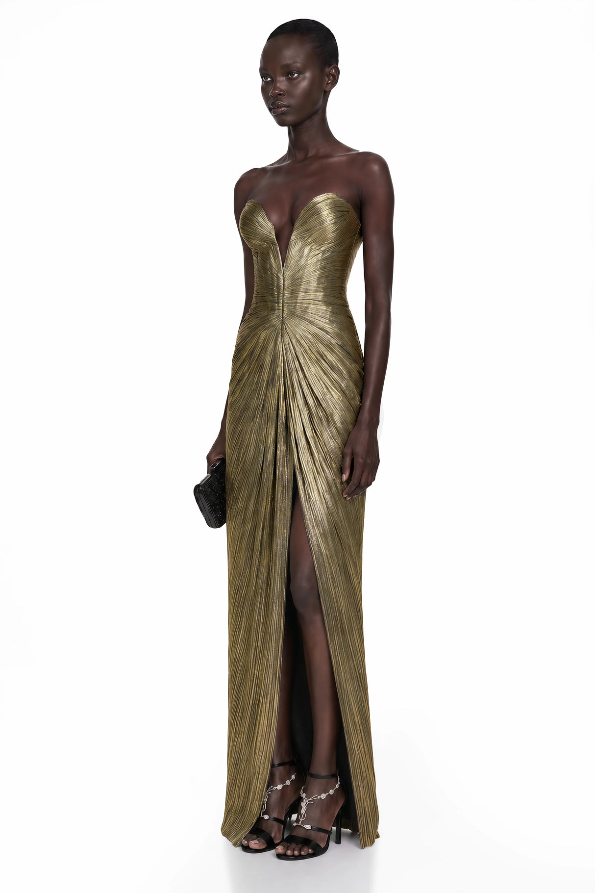 Guillermo Gold OffShoulder Maxi Dress