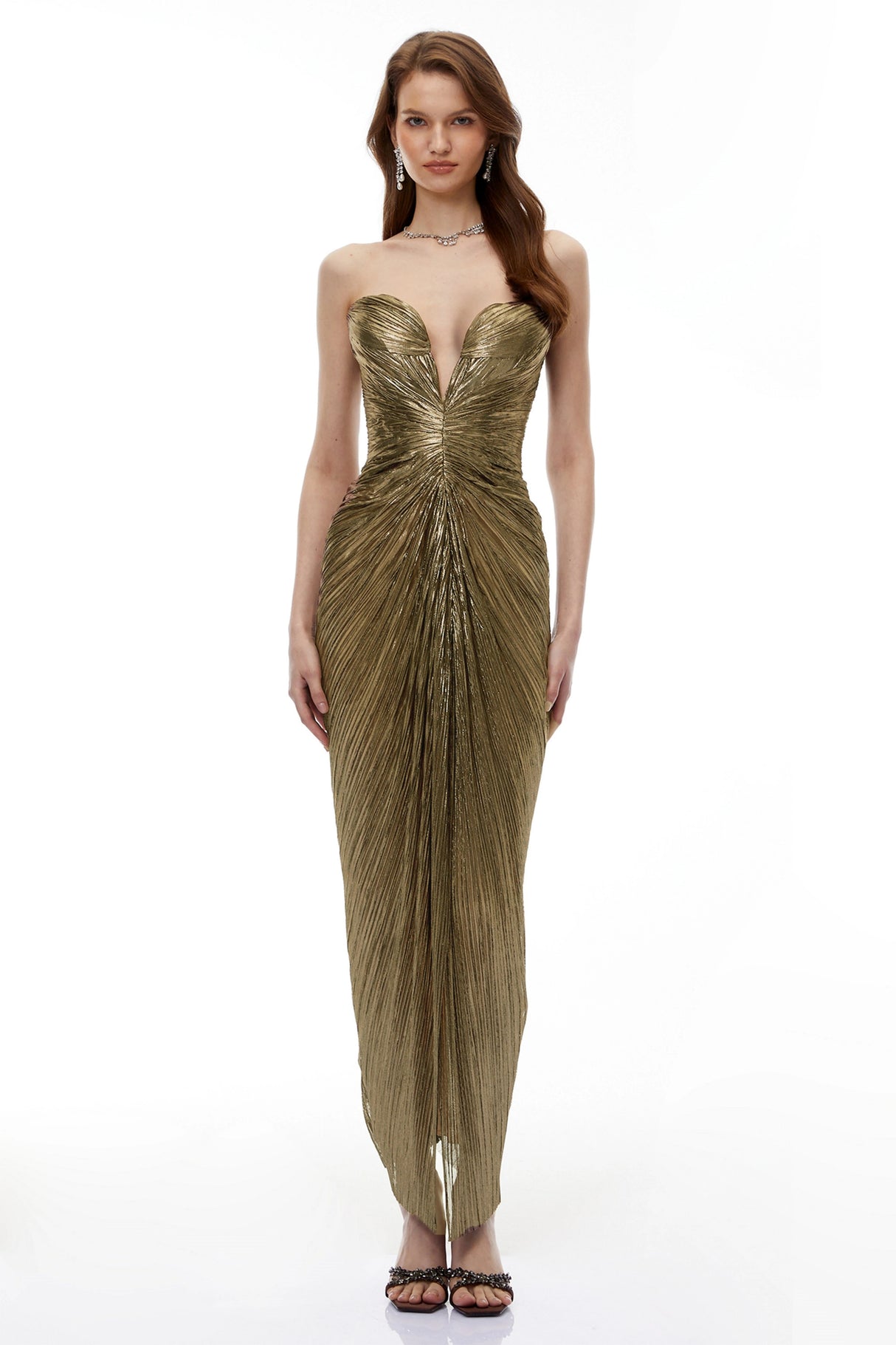 Guillermo Gold OffShoulder Maxi Dress