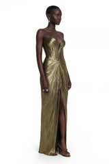 Guillermo Gold OffShoulder Maxi Dress