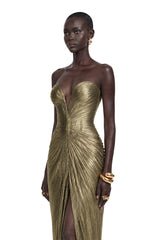 Guillermo Gold OffShoulder Maxi Dress