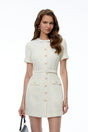 Gunilla White Tweed Mini Dress with Bow