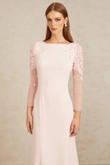 Gunnel Pink Flared Embellished Maxi Gown