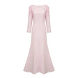 Gunnel Pink Flared Embellished Maxi Gown