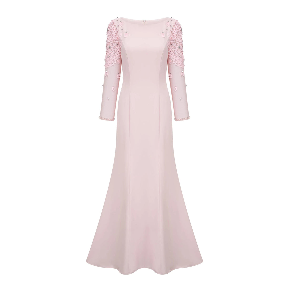 Gunnel Pink Flared Embellished Maxi Gown