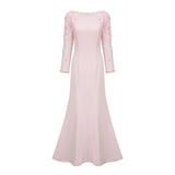 Gunnel Pink Flared Embellished Maxi Gown