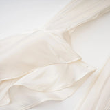 Gustave Neutral Ruched Cape Ruffled Maxi Dress