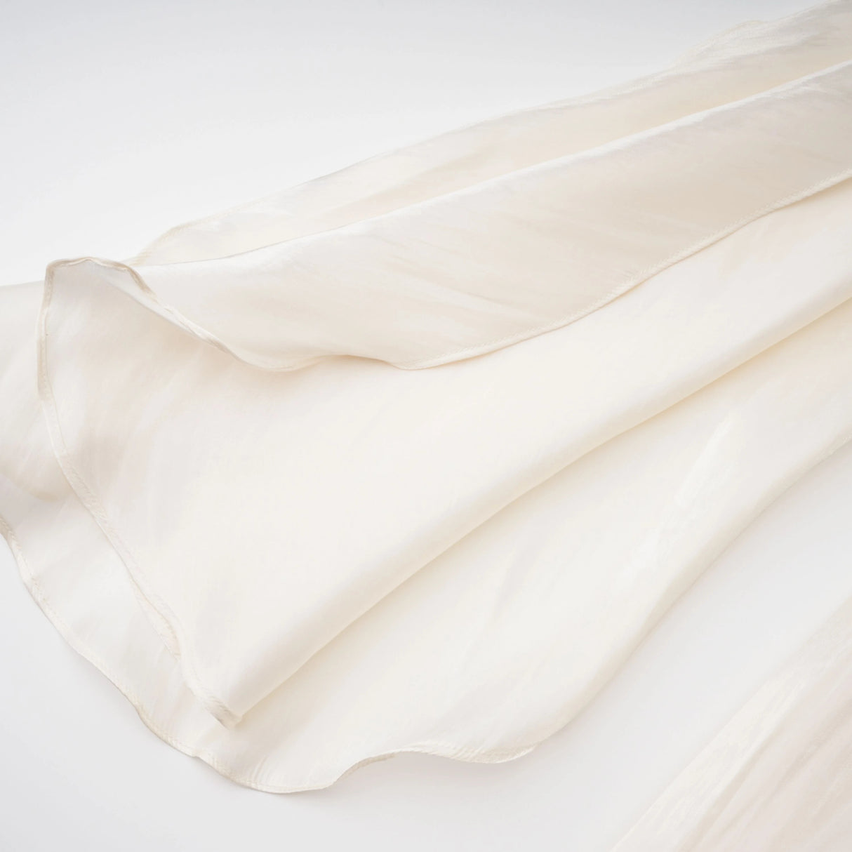 Gustave Neutral Ruched Cape Ruffled Maxi Dress