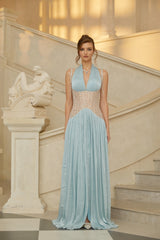 Gwenaëlle Green Rhinestone Panel Maxi Dress