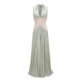 Gwenaëlle Green Rhinestone Panel Maxi Dress